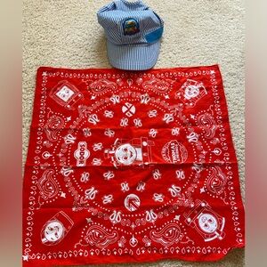 Thomas And Friends Conductor Hat Blue White Stripe Adjustable Cap For Kids